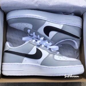 Nike Grey Custom Air Force 1s